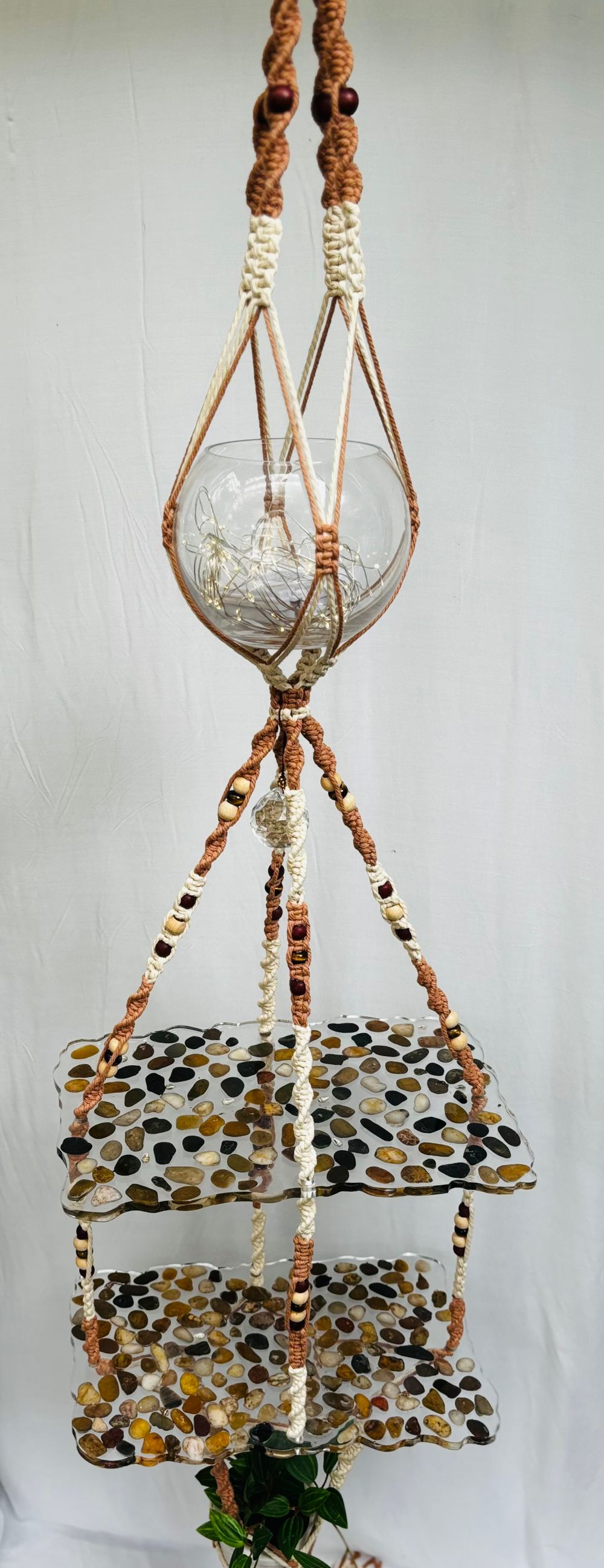 Custom epoxy river stone quadruple decker 